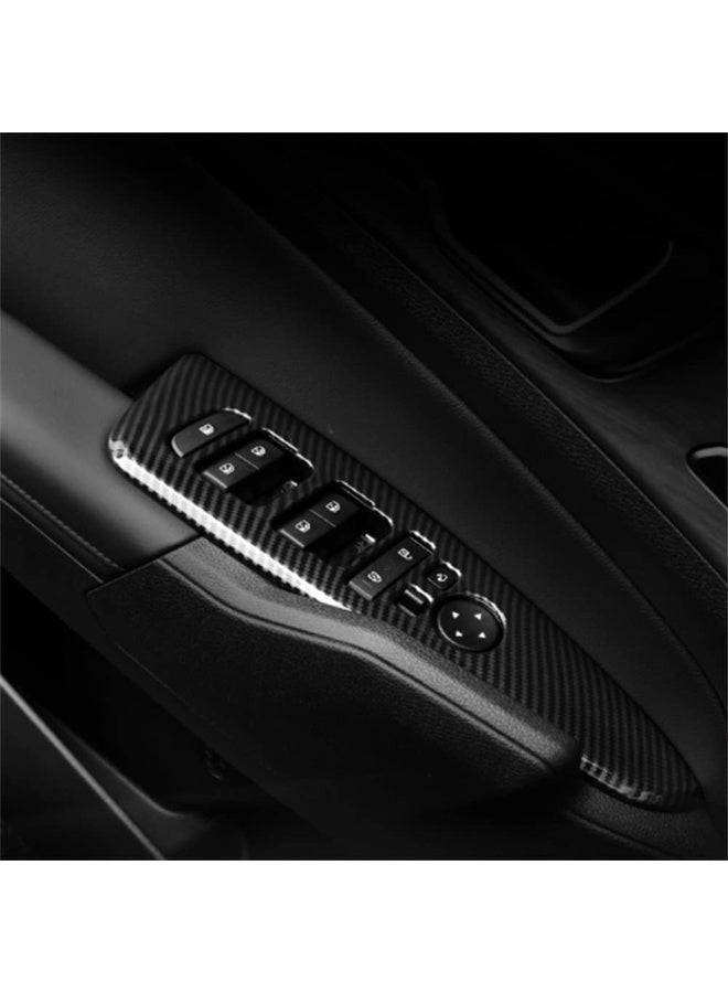 KISSUN for 2023-2025 Kia Sportage Hybrid Carbon Fiber Style Interior Side Windows Lift Door Panel Frame Cover Trim LHD 6-pc - Image 3